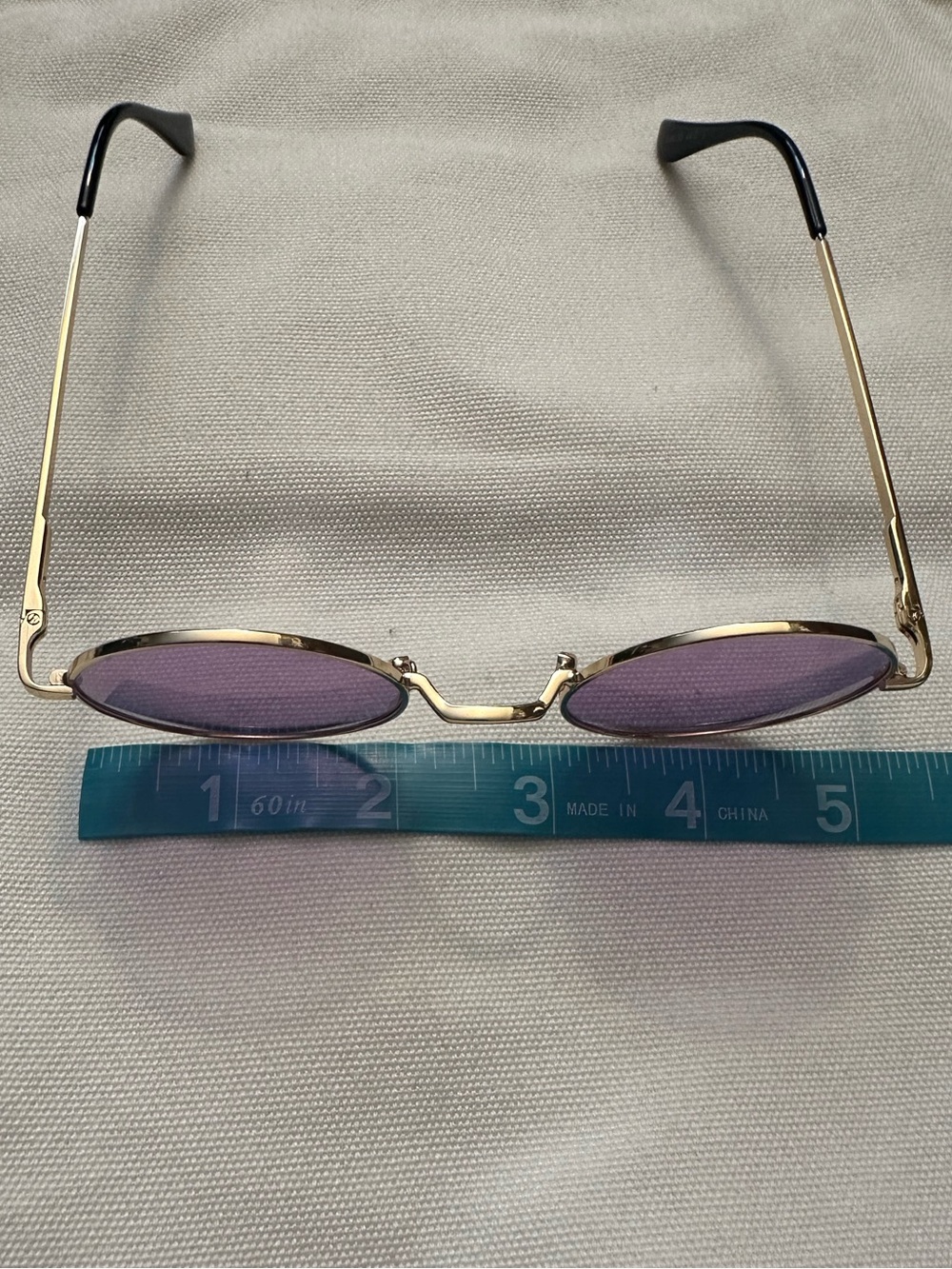 Purple and Gold Round Polarized Sunglasses - Picture 6 of 7